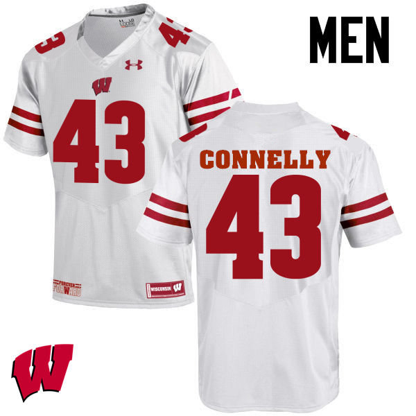 Wisconsin Badgers Men's #43 Ryan Connelly NCAA Under Armour Authentic White College Stitched Football Jersey WD40Q32ZZ
